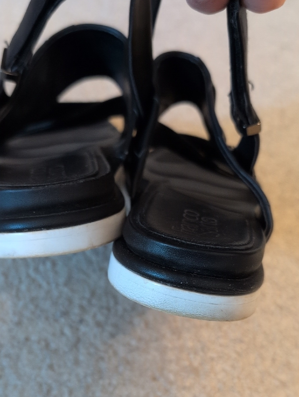 Franco Sarto Black Woven & Crisscross Strap Sandals - Picture 4 of 5